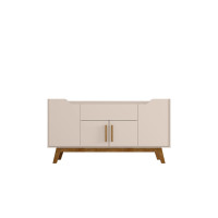 Manhattan Comfort 244BMC12 Addie 53.54 Sideboard with 5 Shelves in Off White and Cinnamon